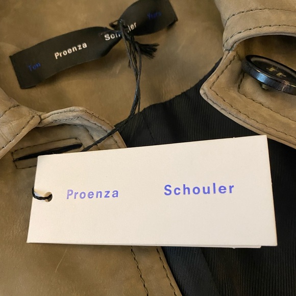 *New With Tags* Light Brown Proenza Schouler Leather Trench Coat Size 6 - Picture 4 of 7